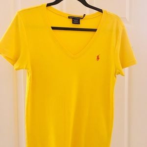 Yellow V neck T-shirt